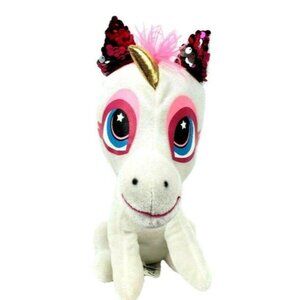 Classic Toy Company Unicorn Plush Gold Horn Pink Sparkly Ears Stuffed Animal